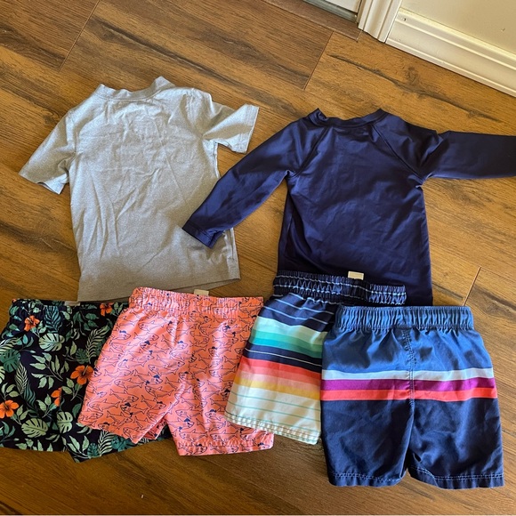 Toddler Boy Blue and Colorful Swim Lot Bundle Cat & Jack Old Navy Swim Trunks - Picture 2 of 11